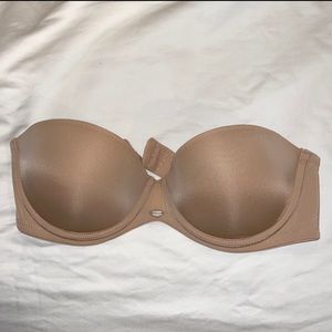 Calvin Klein nude/buff naked glamour strapless push up bra